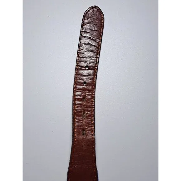 Smathers & Branson Cubs Hand-Stitched Needlepoint Leather Belt Blue Size 44 Men - Picture 9 of 13